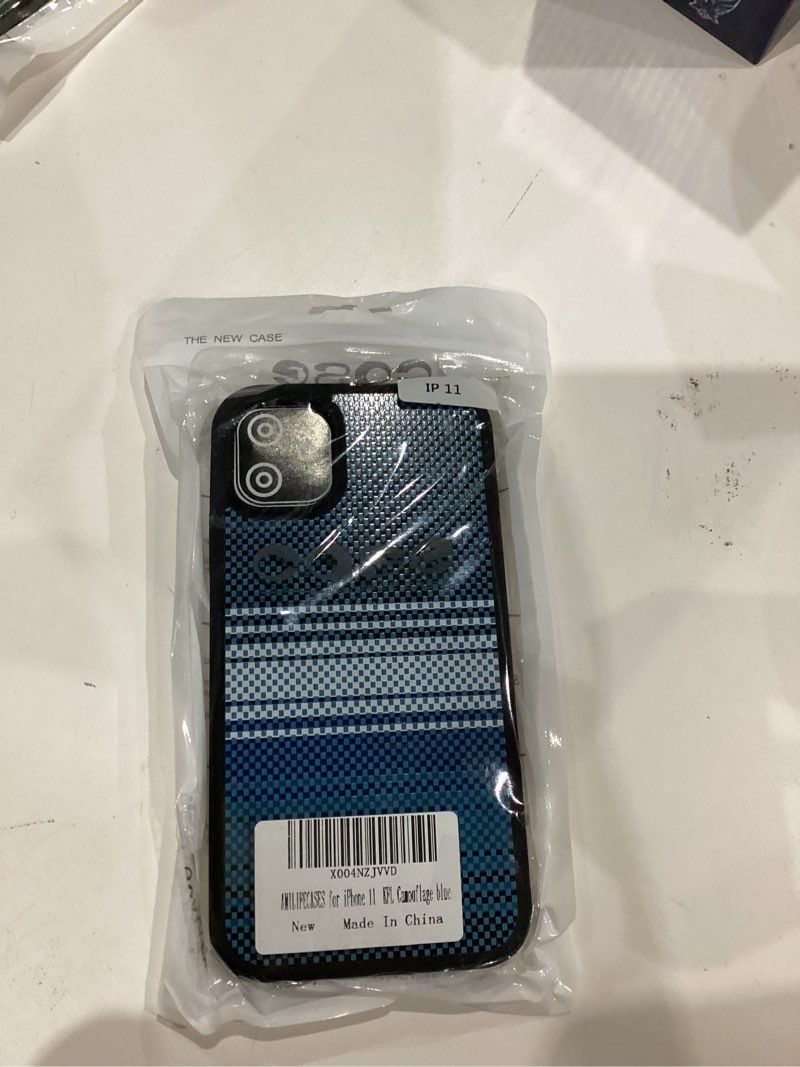 Condition photo showing New/Like New for Magnetic for iPhone 11 Phone Case-Compatible with MagSafe-Carbon Fiber Texture-Slim Military Grade Drop Protection Phone Case for iPhone 11 6.1",Camouflage Blue iPhone 11 Camouflage Blue