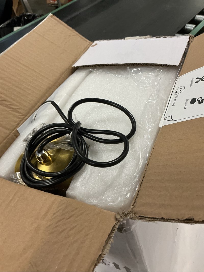 Condition photo showing Good Condition for 5-Light Globe Sputnik Chandelier Gold Mid Century Sputnik Chandeliers Dimmable Globe Pendant Light Brushed Brass Finished with Clear Glass Lampshade Chandeliers for Dining Room Bedroom Clear & Brass 5-Light, 23.6", 1-Tier