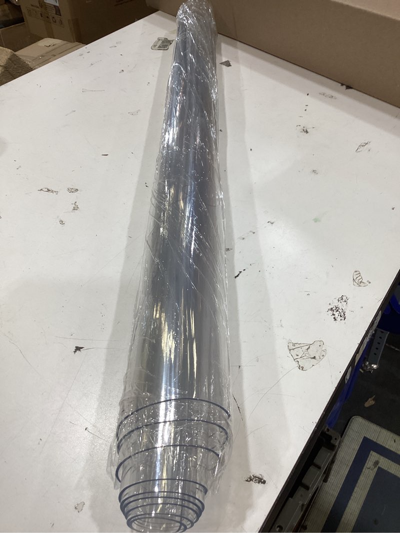 Condition photo showing Good Condition for lovepads clear table cover protector 36 x 60 inch, 2mm thick plastic mat | non-slip waterproof pvc table protector, cut to size, spill-stain-scratch proof, fits kitchen, dining table, dresser, desk clear 2mm 36" x 60" (rectangular)