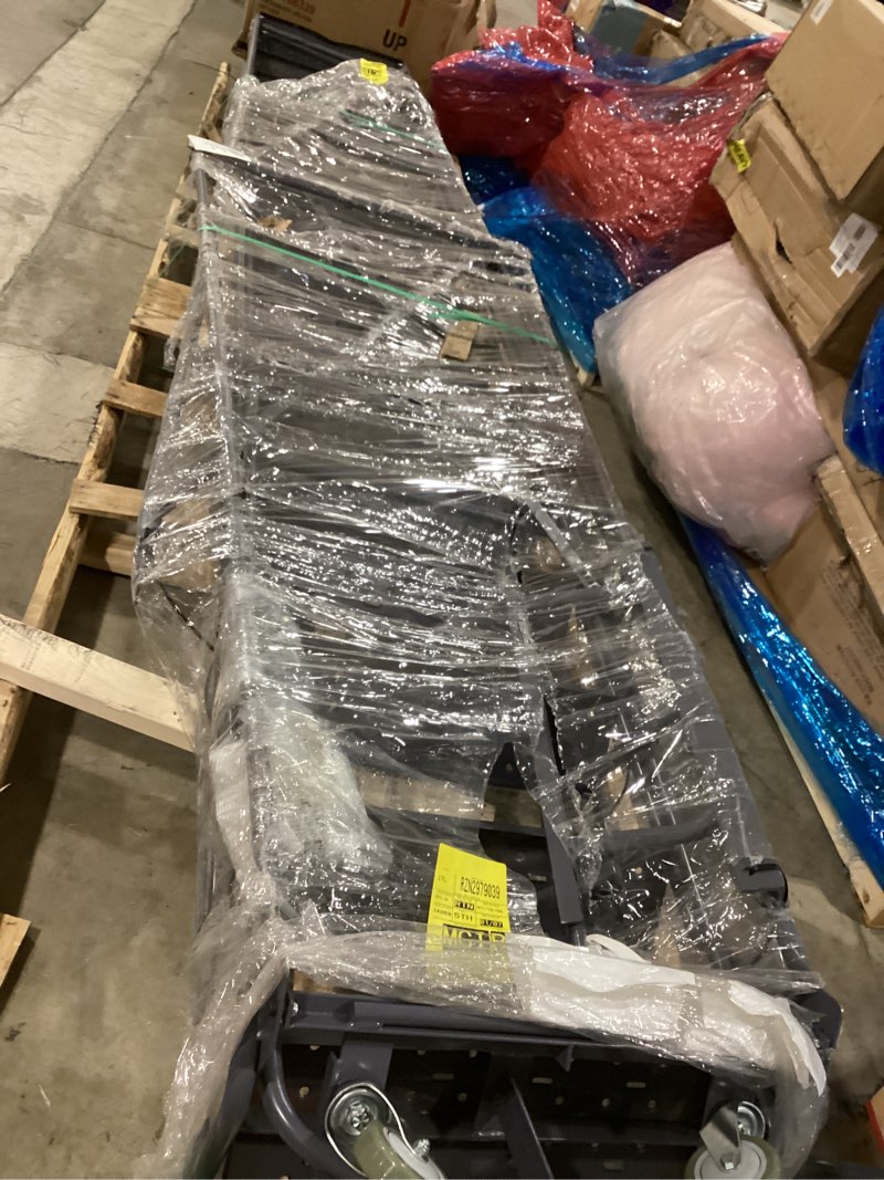 Condition photo showing As Is for Tri-Arc KDSR110246-D2 10-Step 20\" Deep Top Steel Rolling Industrial & Warehouse Ladder with Handrails, 24\" Wide Perforated Tread 10-Step 24-inch Wide Step Perforated Tread 20\" Deep (similar)