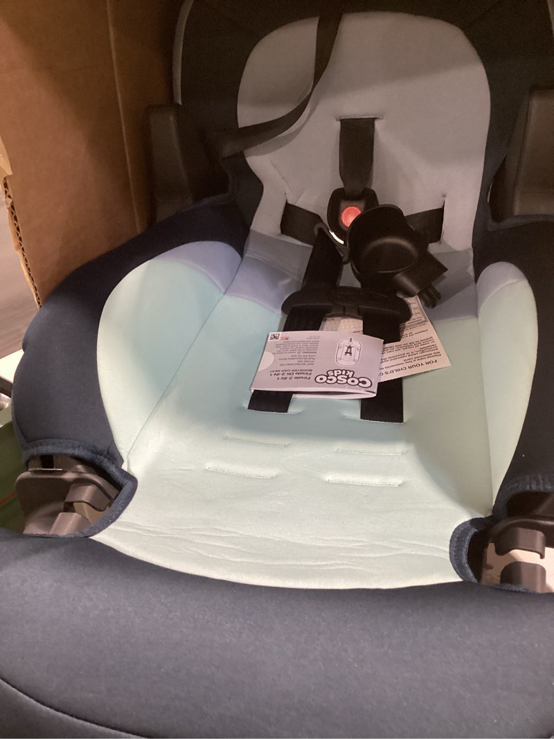 Condition photo showing Good Condition for Cosco Kids Finale DX 2-in-1 Booster Car Seat, Forward Facing Toddler Car Seat (30-65 lbs) and Belt Positioning High Back Booster (40-100 lbs), Rainbow Rainbow 2