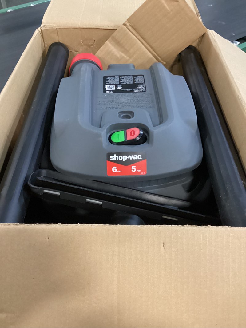 Condition photo showing Good Condition for Shop-Vac 6 Gallon 5 Peak HP Wet/Dry Vacuum, Portable Shop Vacuum with Attachments for Jobsite, Garage & Workshop. 5430097