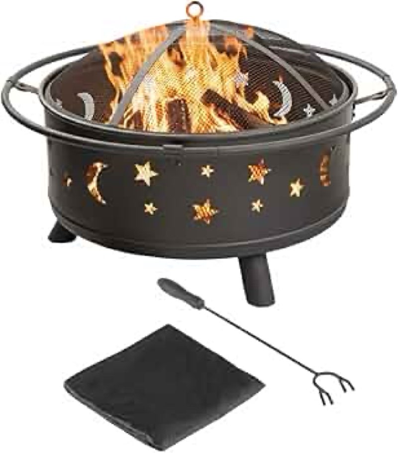 50-106  30" ROUND FIRE PIT WITH COVER