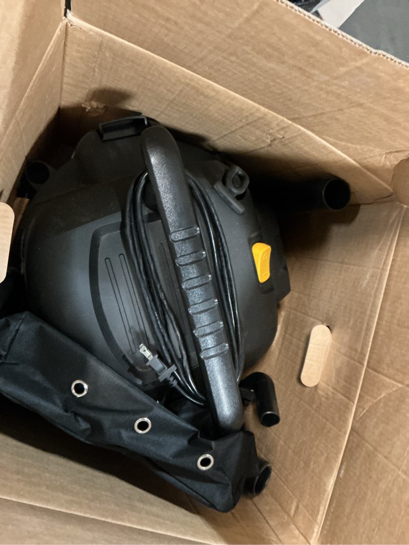 Condition photo showing As Is for dewalt stealthsonic quiet 9-gallon 5-hp corded wet/dry shop vacuum with accessories included