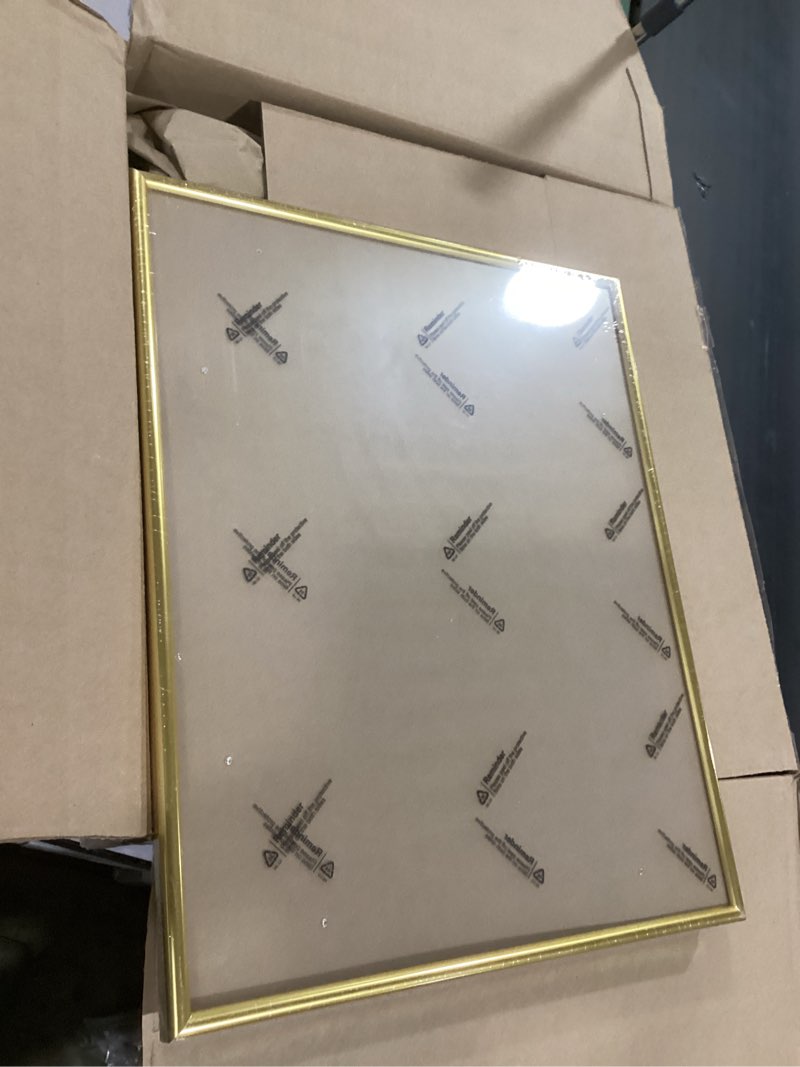 Condition photo showing New/Like New for fixwal 16x20 poster frame set of 6 with shatter resistant plastic glass, thin border and light weight photo frames for wall, gift for mother's day, father's day, graduation, gold gold 16*20in