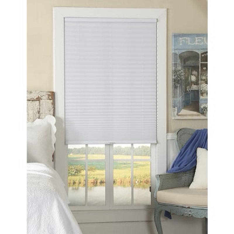 (Similar)allen + roth 21-in x 48-in White Light Filtering Cordless Pleated Shade