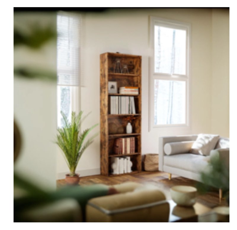 70.8" h x 23.8" w standard bookcase 6 tiers tall with storage for living room, home office
