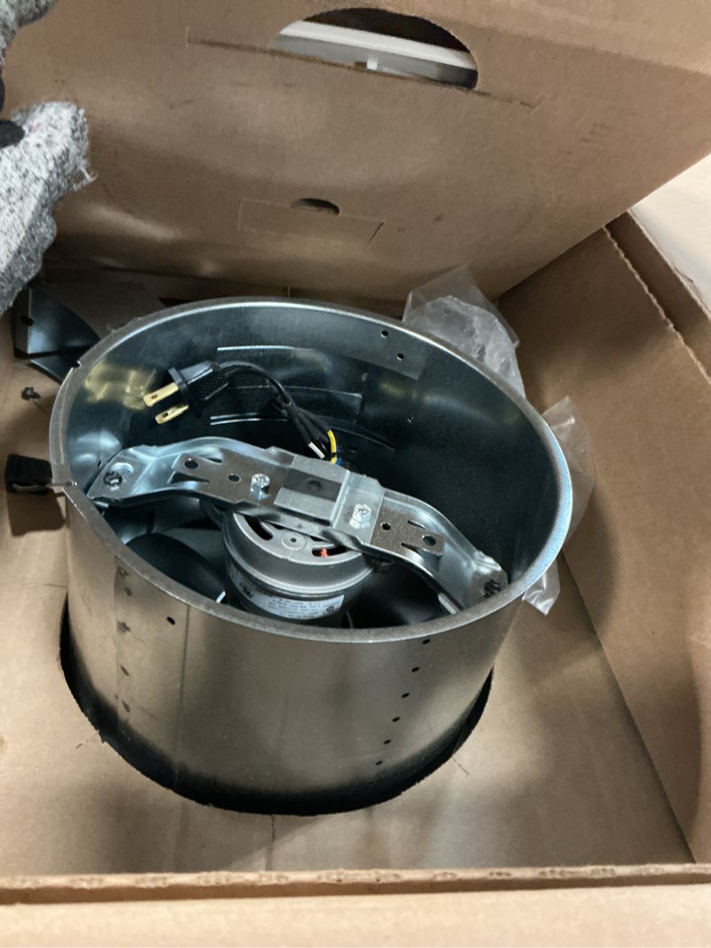 Condition photo showing Good Condition for broan-nutone 509s through-the-wall ventilation fan, white cover, on/off switch, 200 cfm, 8.5 sones, 8"