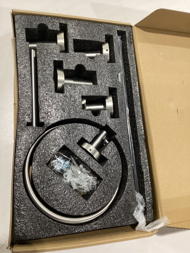 Condition photo showing New/Like New for bgl bathroom accessory set brushed nickel 4-pieces bathroom towel rack 24 inches adjustable bathroom hardware set brushed nickel 4 pieces