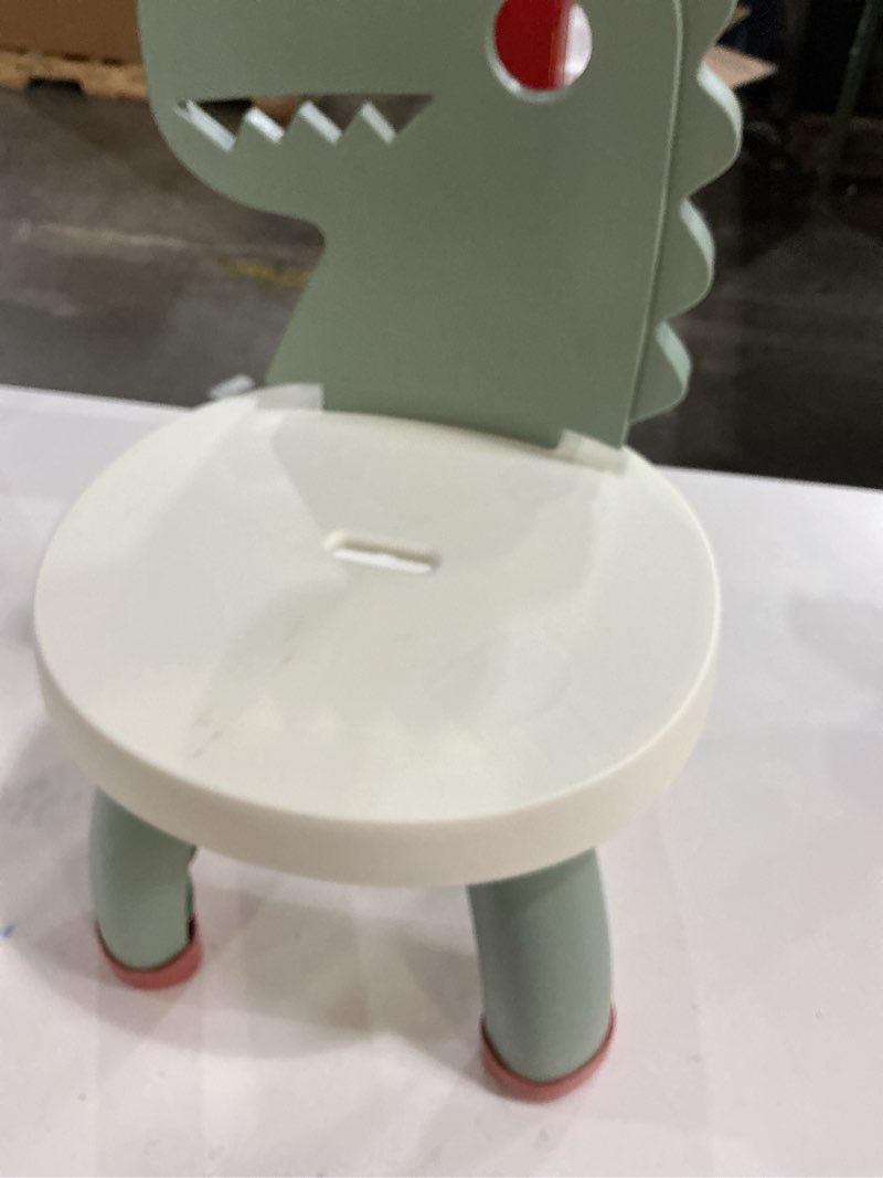 Condition photo showing Good Condition for Toddler Chair,Plastic Kids Dino Chair,Sturdy Durable and Lightweight Toddler's Activity Chairs,Anti-Slip Ergonomic Design Kids Step Stool,Indoor or Outdoor Use for Boys Girls Aged 1+ (Green)