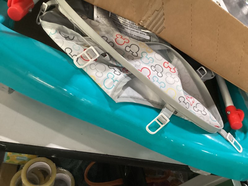 Condition photo showing As Is for Bright Starts Disney Baby Mickey Mouse Original Bestie 2-in-1 Baby Activity Walker - Easy Fold Frame and Removable -Toy Station, 6 Months and up White