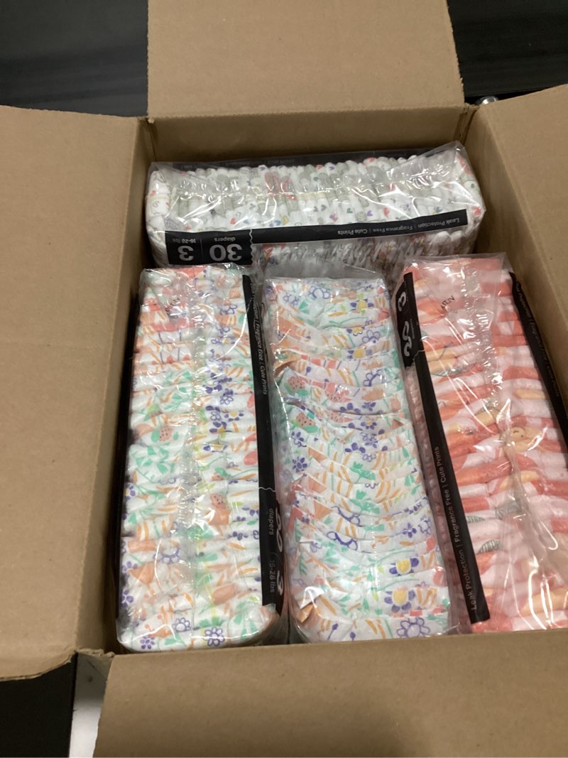 Condition photo showing New/Like New for the honest company comfort dry disposable diapers for sensitive skin, hypoallergenic, wild thang + all the alpacas, super club box size 4 (22–37 lbs) 104 count