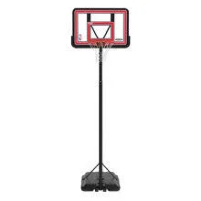 sweetcrispy portable basketball hoop outdoor 6.1-10ft adjustable height, 44 inch shatterproof backboard/shock absorbent rim, fillable base, 2 wheels for backyard/driveway