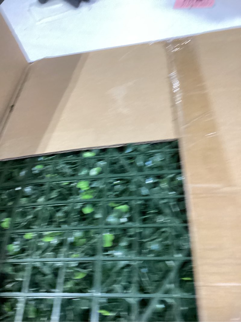 Condition photo showing Good Condition for bybeton 12-pack artificial boxwood panels (24"x16"), covers 32 sq.ft. - 5-year uv-proof 4-layer thick greenery wall backdrop for outdoor privacy fence, garden & indoor decor 24*16in 12pcs green