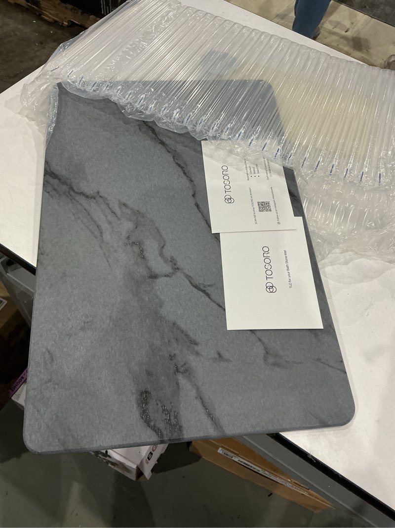 Condition photo showing As Is for stone bath mat diatomaceous earth shower mat non-slip super absorbent diatomite stone bath mats for bathroom floor quick drying natural easy to clean (23.5 x 15) - graphite pack of 1 marble graphite