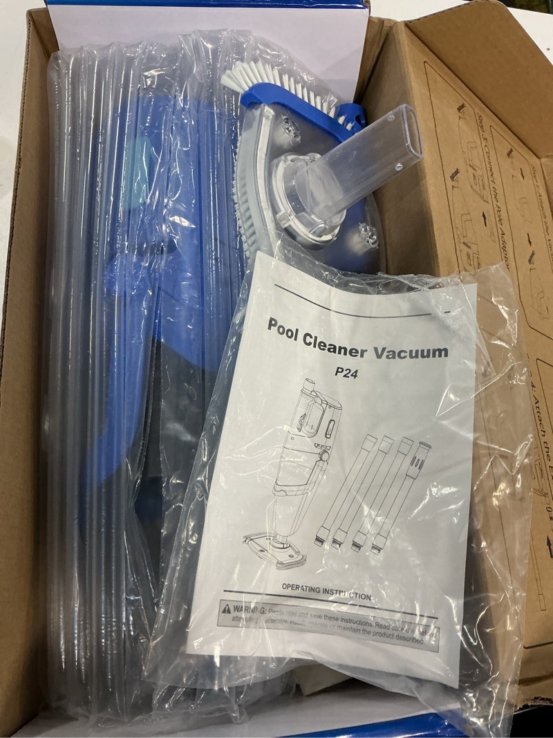 Condition photo showing New/Like New for pool vacuum for above ground pool & inground pools, ?2026 upgraded? 26.5 gpm high-powerful pebbles suction, v3 pro ipx8 cordless handheld rechargeable cleaner 2 vacuum heads& 4 filter bags, 1h runtime