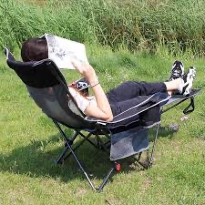 Folding black camping chair 