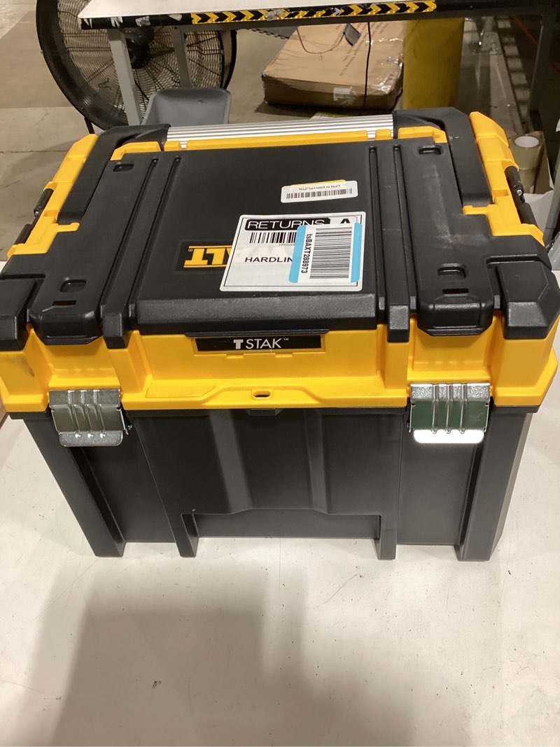 Condition photo showing Good Condition for dewalt tstak tool box, deep, long handle, extra large design, fixed divider for tool organization, water and debris resistant (dwst17814)