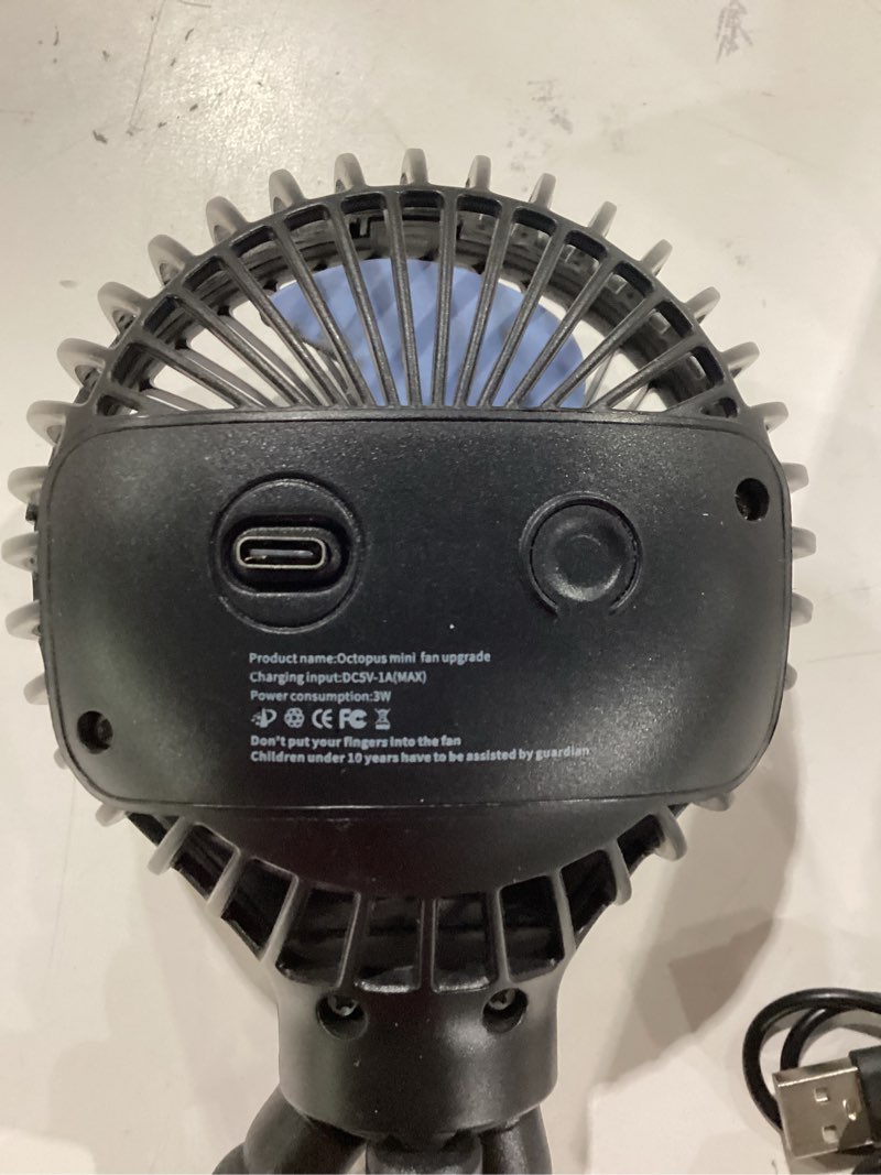 Condition photo showing New/Like New for TRELC Mini Stroller Fan, 19H Ultra-long Battery Life, Personal Handheld Clip on Portable Rechargeable Fan with Flexible Tripod, Gift for Children Baby Office Room Car Travel BBQ Gym (Black) Black 4000 mA