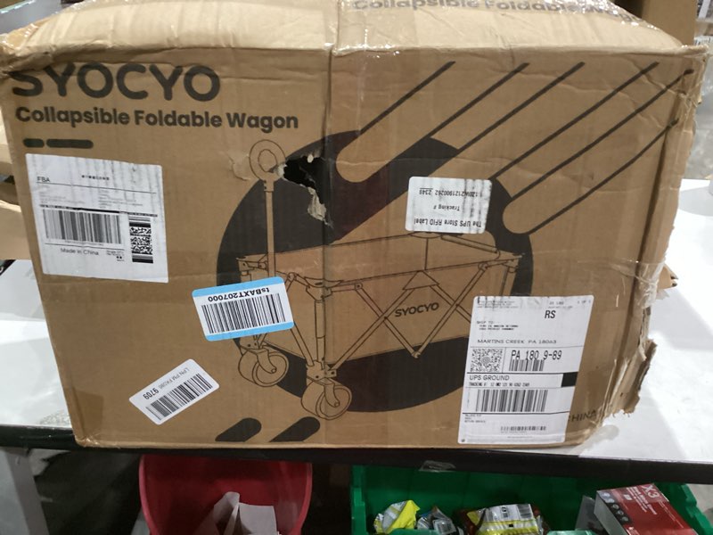 Condition photo showing Good Condition for Wagon Carts Foldable 420LBS Weight Capacity Collapsible Wagon with Big All-Terrain Wheels, Heavy Duty Beach Wagons Cart with Cup Holders for Camping, Garden, Sports, Grocery pcs