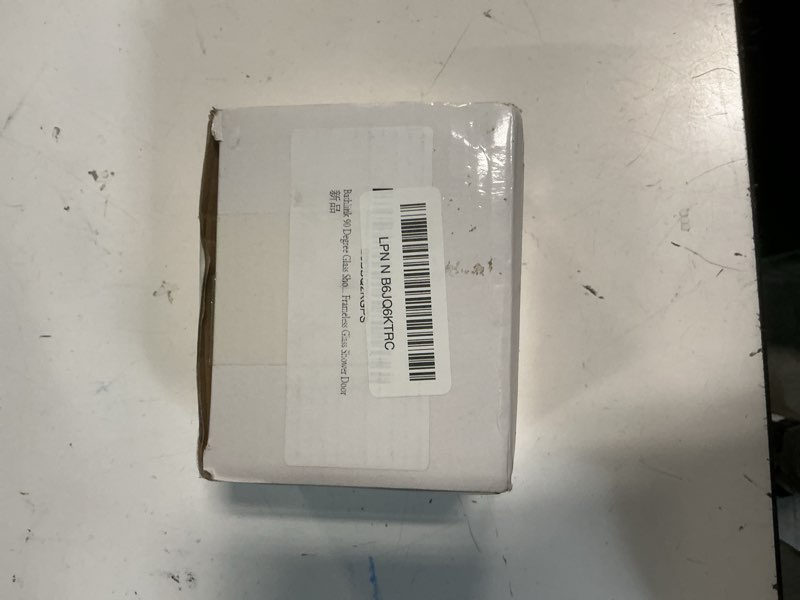 Condition photo showing New/Like New for matte black 90 degree glass shower door hinges, heavy duty stainless steel, 2 pcs for 1/4" to 1/2" frameless glass shower door 2pieces matte black