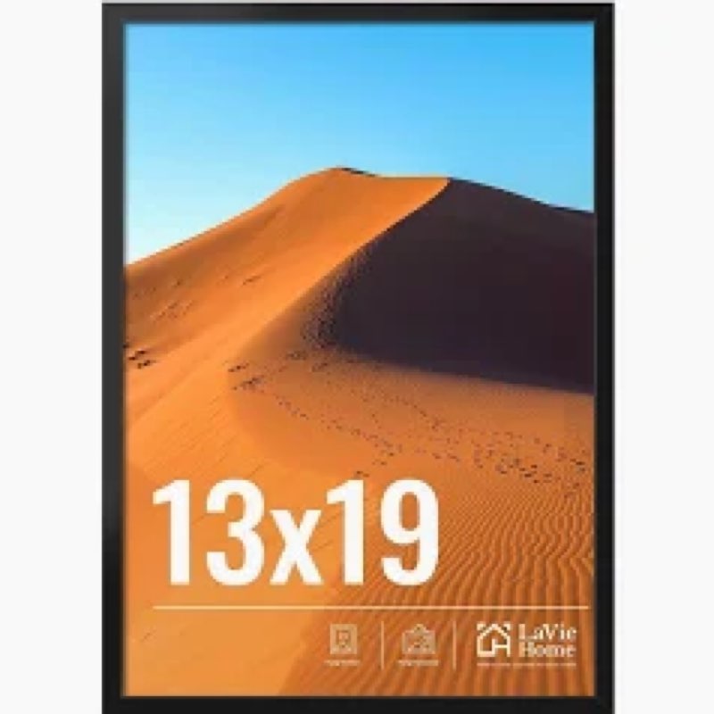 LaVie Home 13x19 Picture Frame for Wall Display, 13x19 Black Picture Frame with HD Plexiglas, 13 x 1