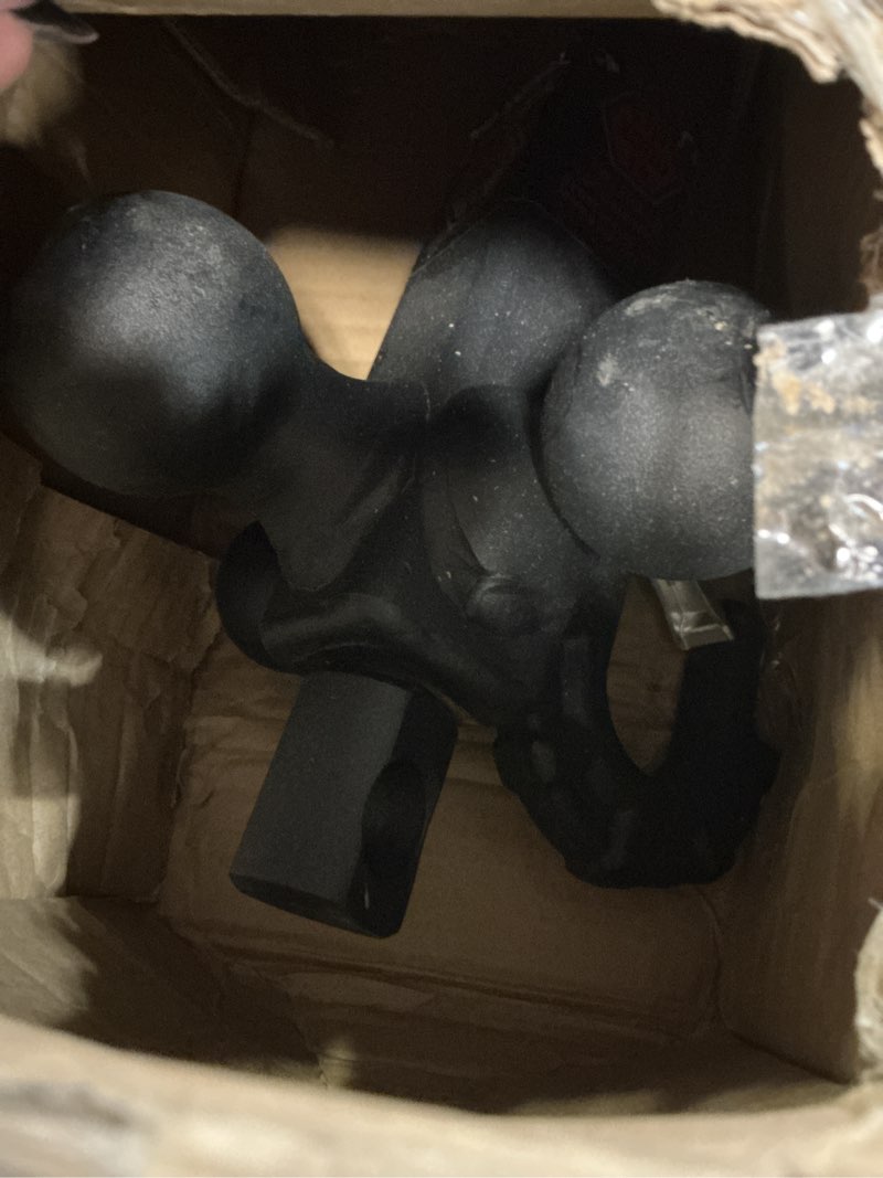 Condition photo showing Good Condition for toptow trailer hitch tri-ball hitch mount w/matte black triple hitch balls 1-7/8-inch, 2-inch, 2-5/16-inch, multi-fit for 2 inch trailer hitch receiver black ball red shackle