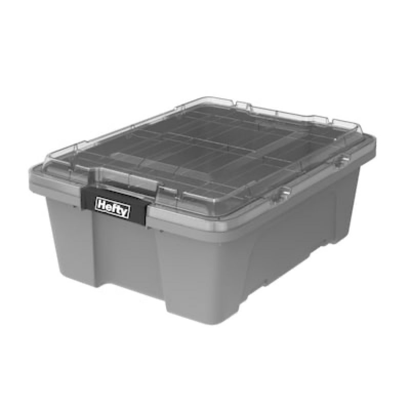 Condition photo showing Good Condition for Hefty MAX PRO Large 12 -Gallons ( 48 -Quarts ) Gray Heavy Duty Stackable Tote with Latching Lid