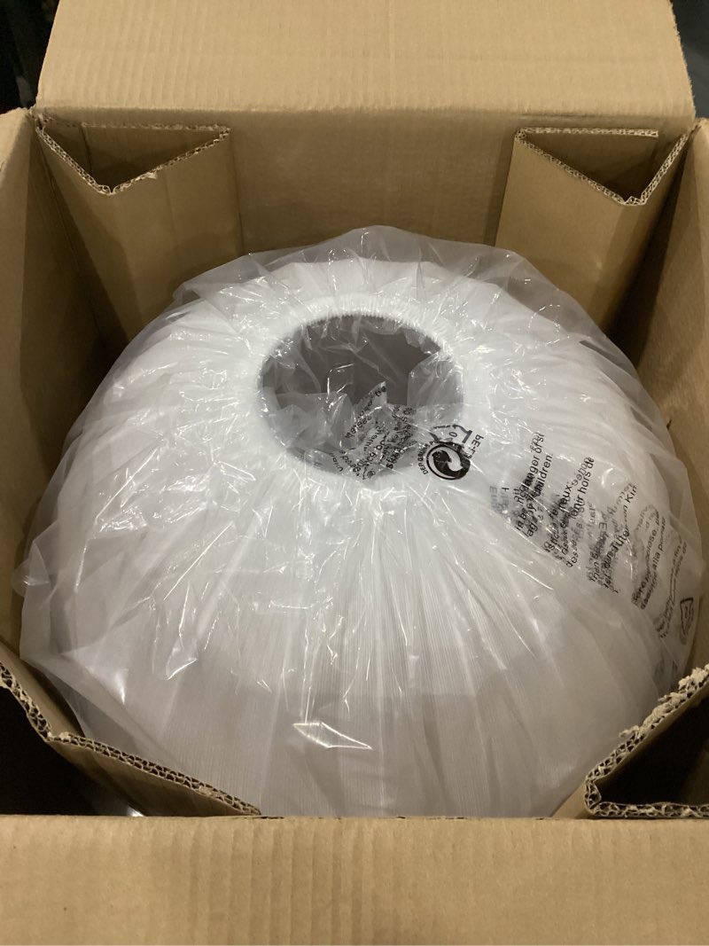 Condition photo showing New/Like New for arturesthome 17.7" modern pendant lighting,white fabric lampshade large round pendant lamp shade for bedroom restaurant cafe entryway w17.7"*h 16.5"