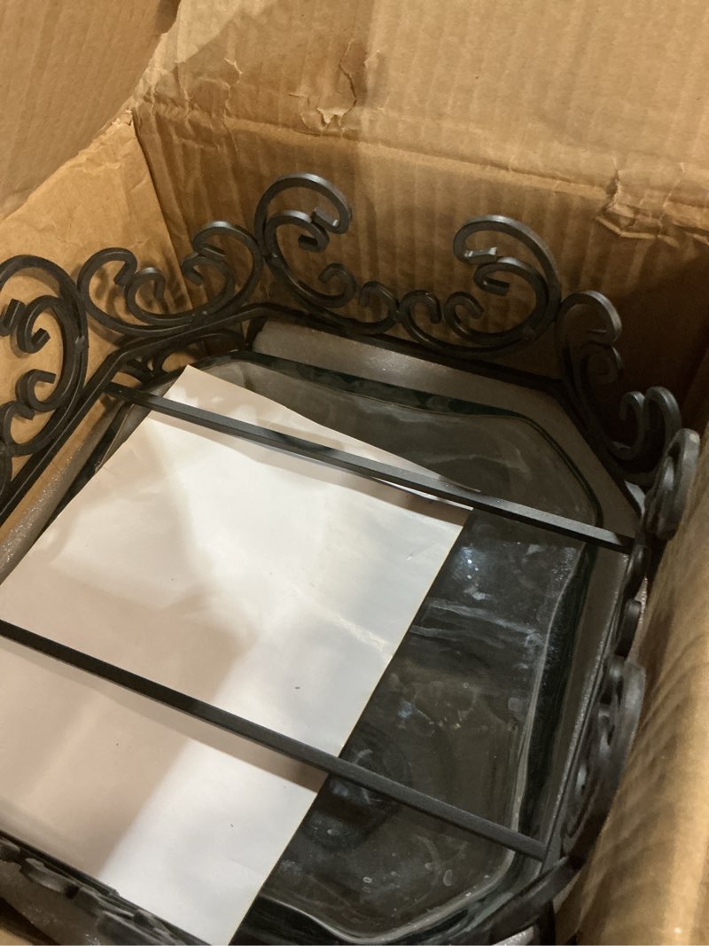 Condition photo showing As Is for 2.5 Gallon Glass Beverage Dispenser with Stand & Stainless Steel Spigot – Large Mason Jar Drink Dispenser for Sun Tea, Kombucha, Iced Tea, Lemonade, Sangria & Cold Drinks