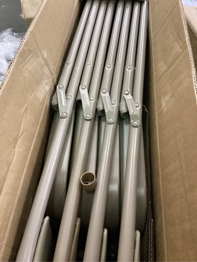 Condition photo showing As Is for DUMOS 4 Pack Leather Padded Folding Chair, Indoor Outdoor Portable Stackable Commercial Seat with Steel Frame, Capacity for Home, Office, Party, Comfy, Kahki Kahki 4 Pack