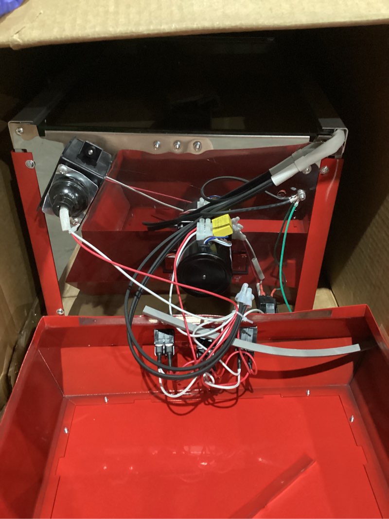 Condition photo showing As Is for vevor commercial popcorn machine, 8 oz kettle, 850 w countertop popcorn maker for 48 cups per batch, theater style popper with 3-switch control steel frame tempered glass doors 2 scoops 2 spoons, red 8oz tabletop red