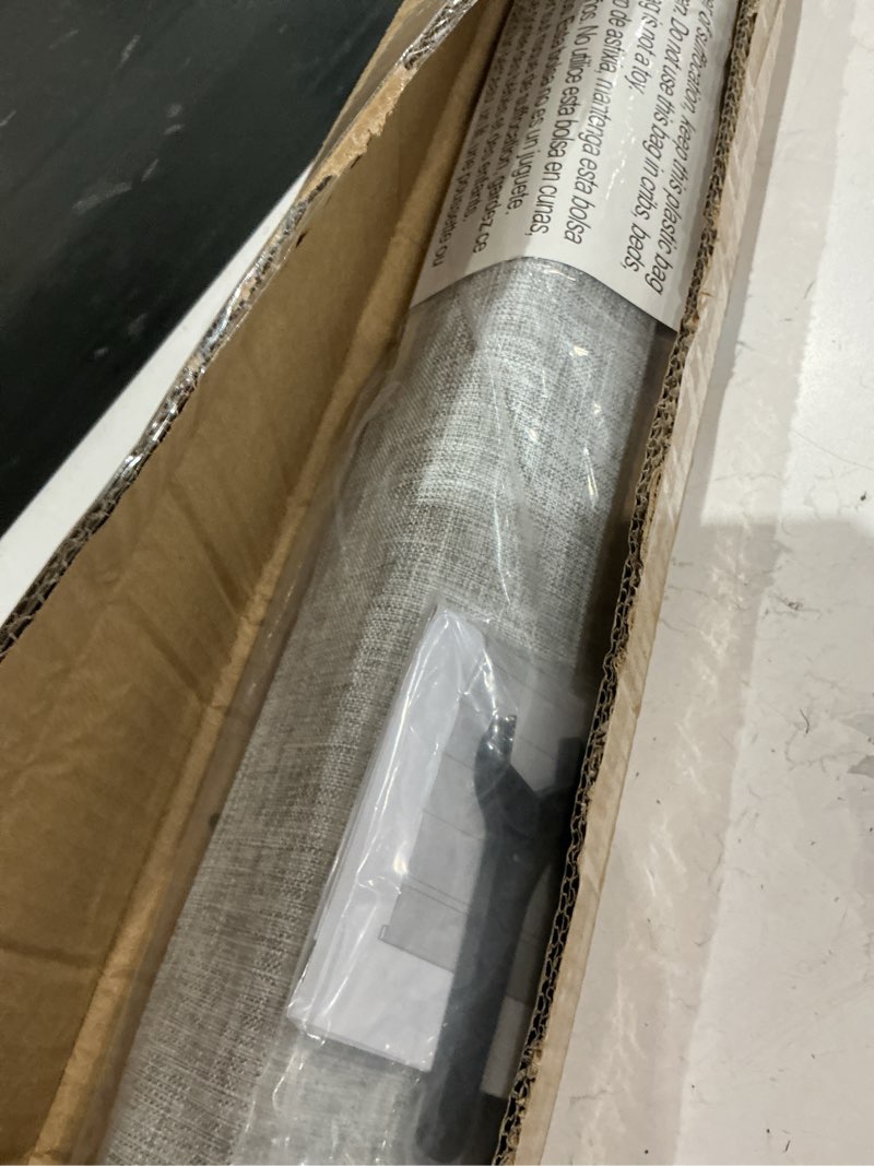 Condition photo showing As Is for lazblinds no tools no drill cordless roman shades for windows, blackout thermal insulated uv blocking window blinds, lightweight fabric blinds for indoor windows, 35" w x 48" h, blackout - grey grey 35" w x 48" h