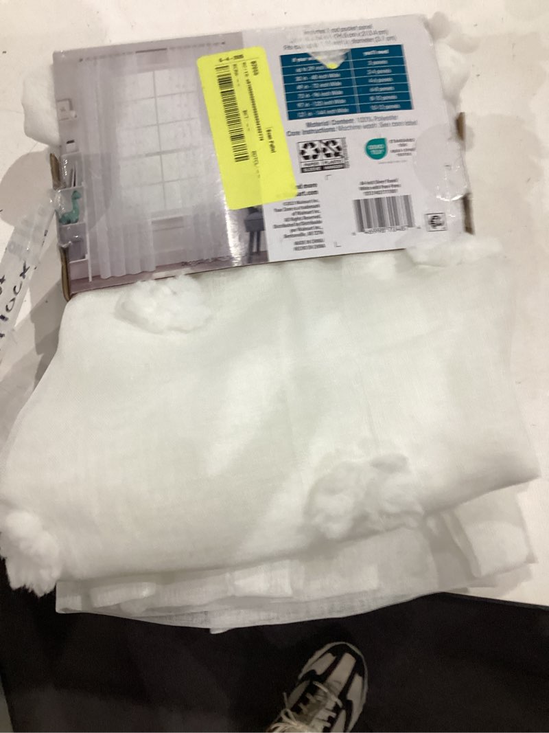 Condition photo showing Good Condition for your zone clipped pom sheer single curtain panel  artic white  38 w x 84 l