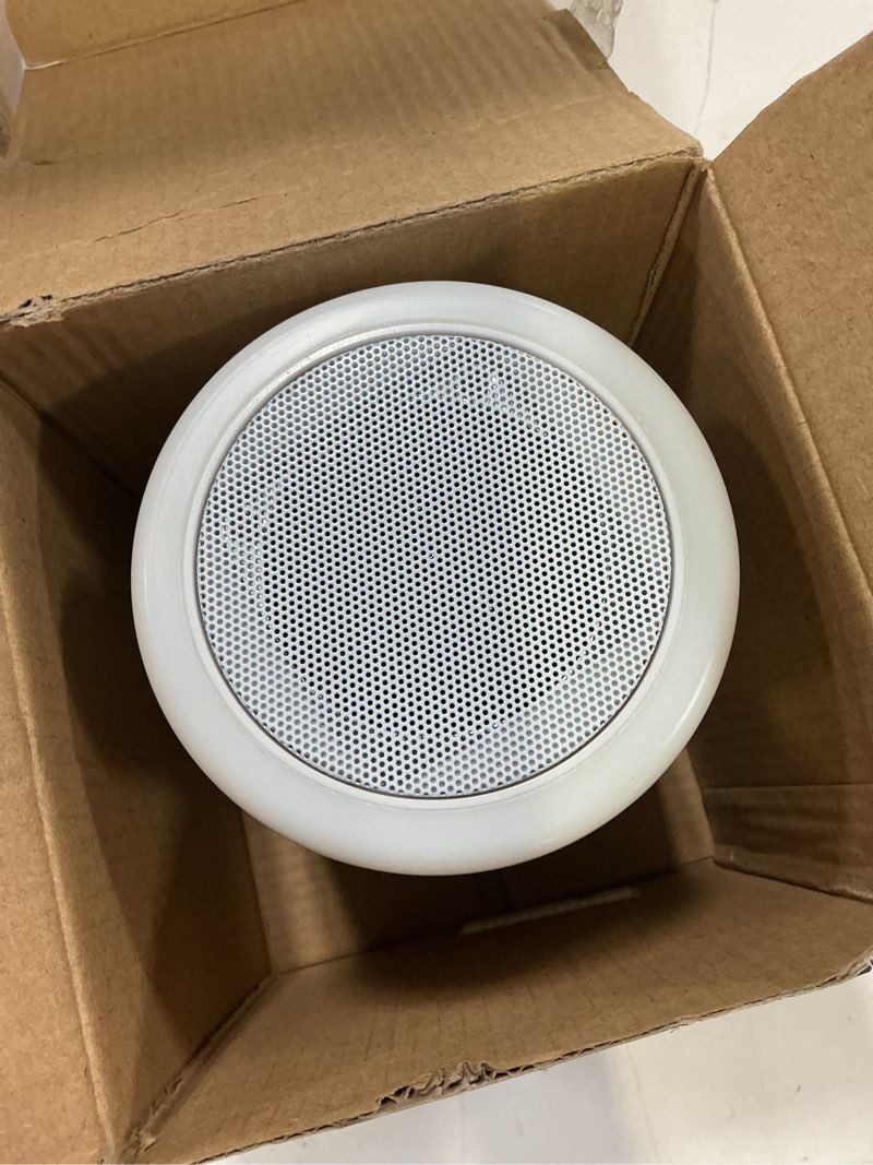 Condition photo showing As Is for style selections 3-watt bluetooth indoor personal speaker in white