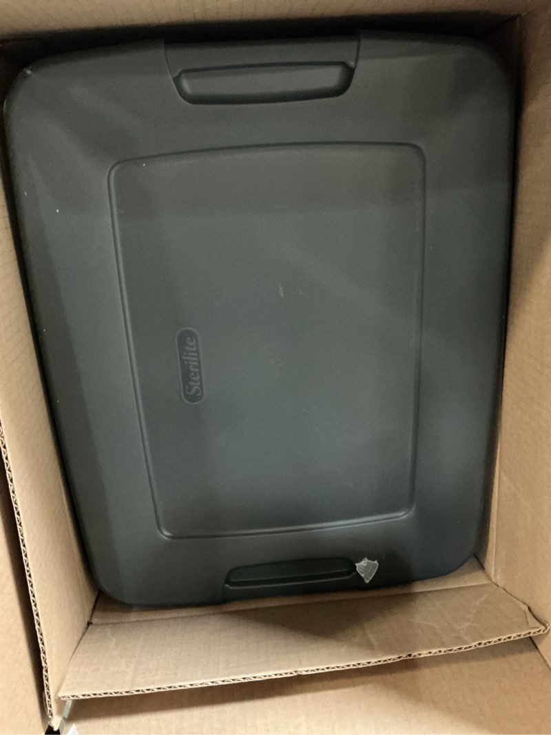 Condition photo showing Good Condition for Sterilite 6-Pack ShelfTote, Clear Plastic Storage Bins with Lids, 25 Quart, Gray - Stackable Organizing Container Boxes for Closet, Bathroom, and Office