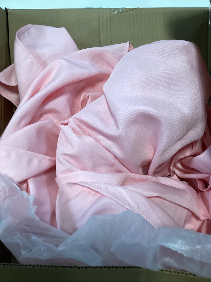 Condition photo showing Good Condition for pink wolkemer 2 pack open back fitted tablecloth 4ft rectangle (48x24 inch), 3-sided vendor table cloth washable black fabric event table cover for folding tables, craft shows, displays, parties, weddings 4ft pink
