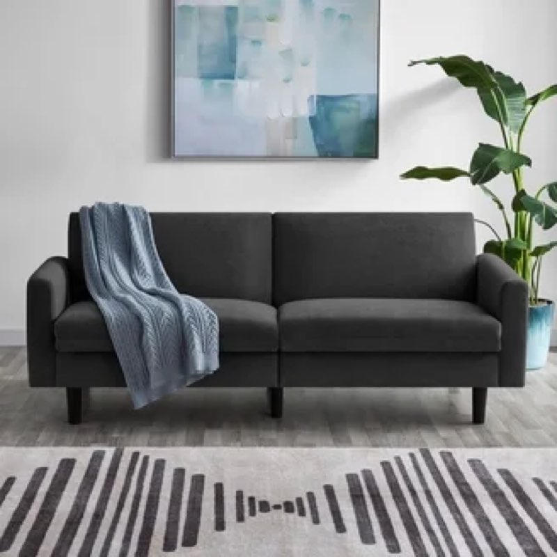 mainstays 73" storage futon, charcoal
