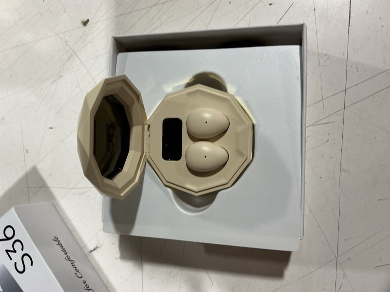 Condition photo showing Good Condition for sleep earbuds for side sleepers, mini invisible wireless bluetooth 6.0 micro sleep headphones, hidden earbuds with led screen for smsall ears sleeping working, exercise, hiking - beige