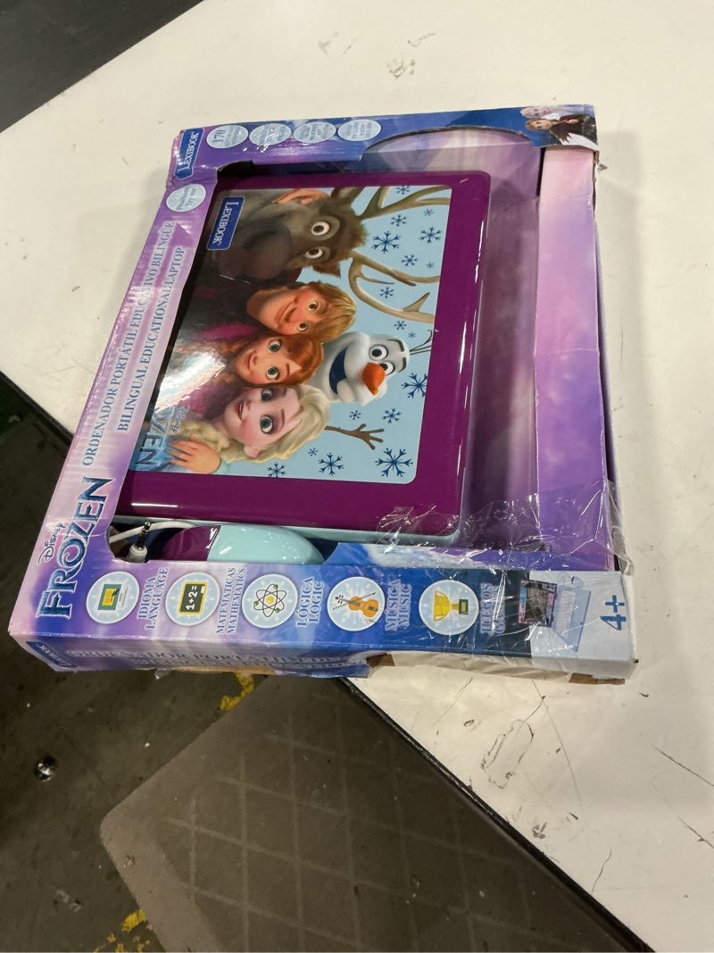 Condition photo showing Good Condition for lexibook, frozen, bilingual and educational laptop spanish/english, toy for children, 170 activities to learn, play games and music, large screen, purple/blue, jc599fzi2