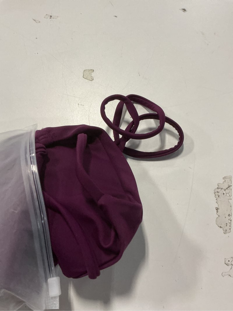 Condition photo showing Good Condition for Meetall Women's High Cut String Triangle Bikini Set Swimsuits Sexy Bathing Suits 2 Piece Medium Dark Purple