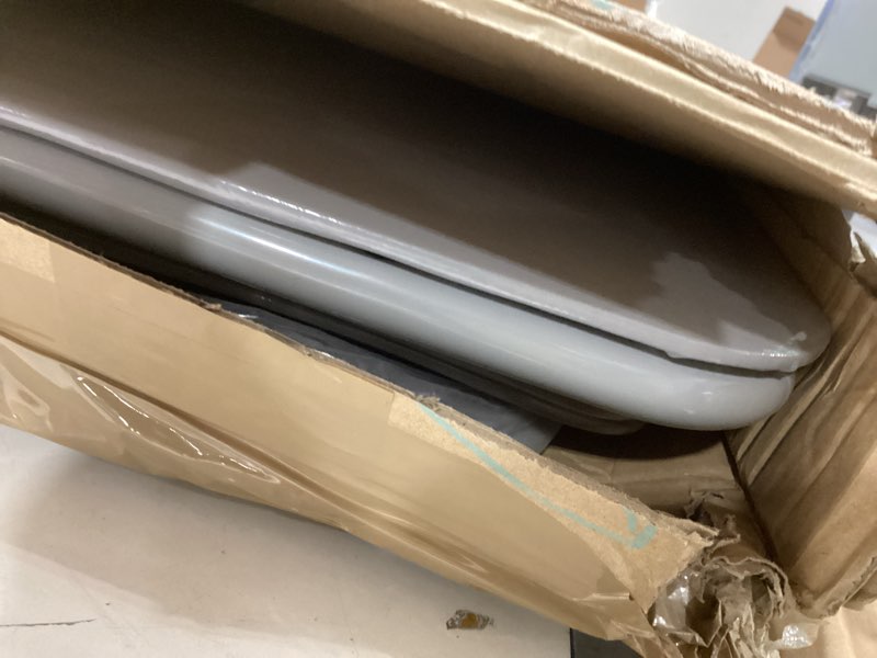 Condition photo showing Good Condition for Heritage Kids Grey Kids Activity Table and Chair Set,3-Piece Furniture Set with 1 Square Table & 2 Folding Chairs, Playroom Table Set for Ages 3+