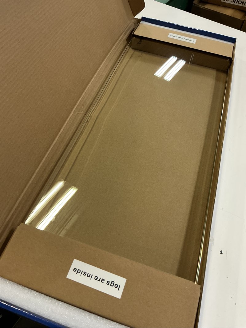 Condition photo showing Good Condition for kantek glass monitor riser with 5mm tempered glass platform and 40-pound capacity, 22-inch w x 8.25-inch d x 3.25-inch h, clear glass (ms370) 22"