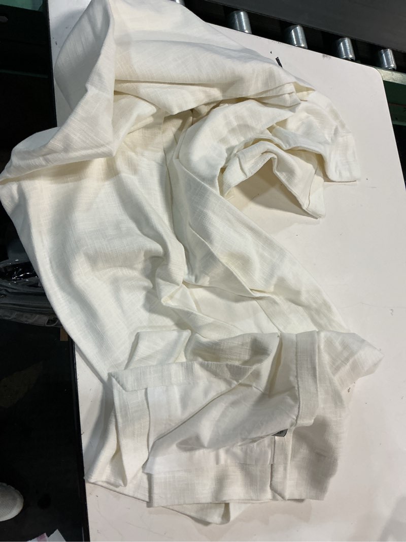 Condition photo showing Good Condition for quince textured cotton light filtering curtian 48”x84” ivory