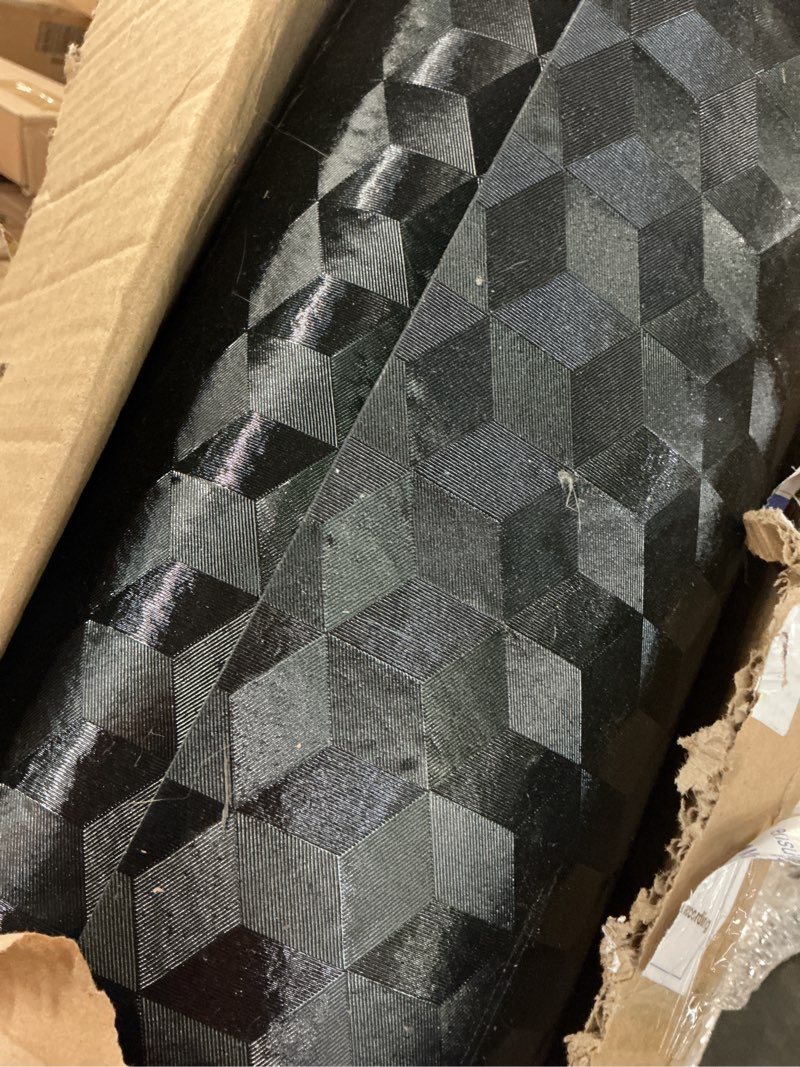 Condition photo showing As Is for office chair mat for low pile carpet with lip, 48" x 60" clear plastic heavy duty floor protector, smooth glide desk chair mat for rolling chairs, computer chair mat for home office, gaming-black 48"x 60"