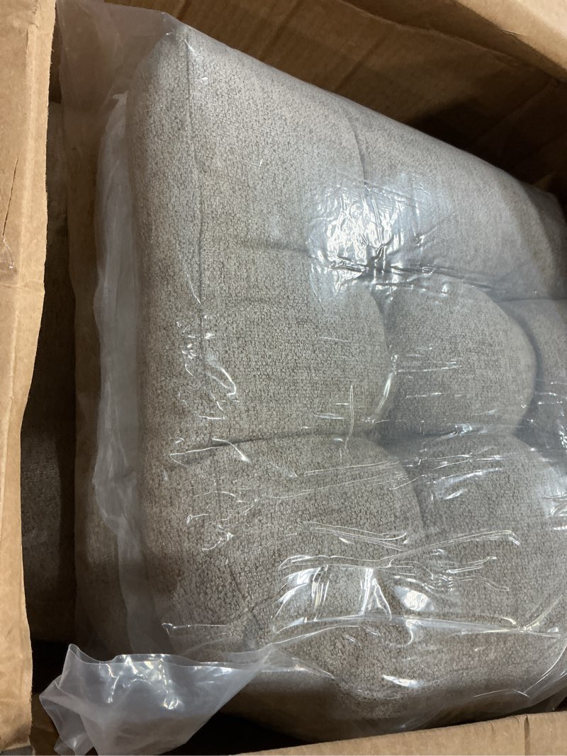 Condition photo showing As Is for downluxe chair cushions for dining chairs 4 pack, tufted indoor chair pads with non-slip bottom, u-shaped kitchen chair cushions, 17"x17"x4", khaki khaki 17"x17"x4"(4 pack)