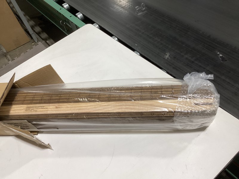 Condition photo showing New/Like New for LazBlinds Cordless Bamboo Roman Shades, Privacy Blinds for Interior Windows, Room Darkening Roll Up Bamboo Blinds for Home & Patio, 29.5" W x 64" H, Highfield Teak Pricacy - Highfield Teak 29 1/2" W x 64" H