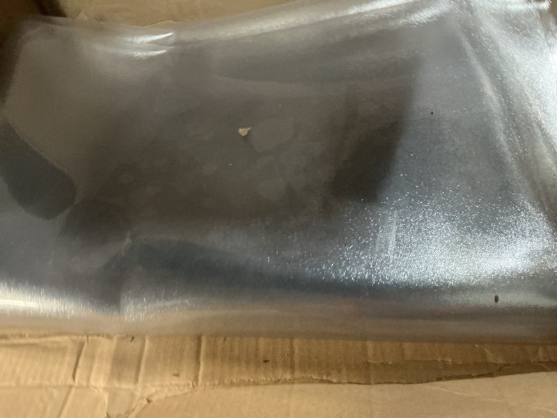 Condition photo showing As Is for clear plastic floor mat for under dining table, 5'×7' large no slip waterproof vinyl area rug for home, anti-spill hard floor protector cover for living room, splat mat for under high chair frosted clear 5' x 7' (rectangular)