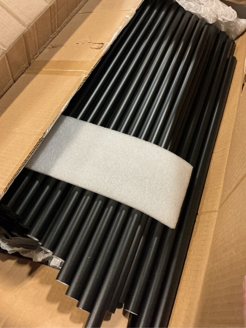 Condition photo showing Good Condition for 105 pack 26 inch aluminum balusters for deck railing,black round metal spindles for staircase,3/4" diameter hollow deck ballasters with screws and connectors for railing fencing porch stair spindles 26in 105