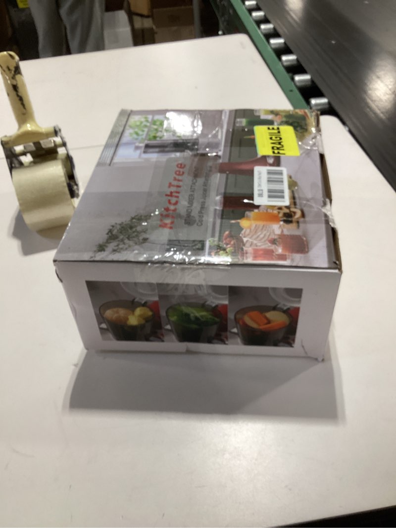 Condition photo showing As Is for Masticating Juicer Attachment for KitchenAid Stand Mixer, 4.2" Large Feed Chute Fit Whole Vegetables & Fruits, Slow Cold Press Juicing, Includes 2 * 28oz capacity cups and blade replacement